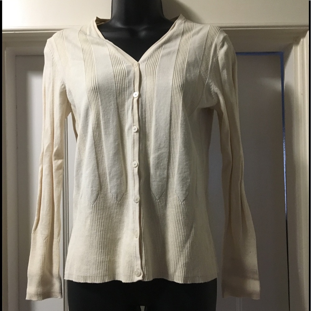 Cream silk/nylon mix cardigan